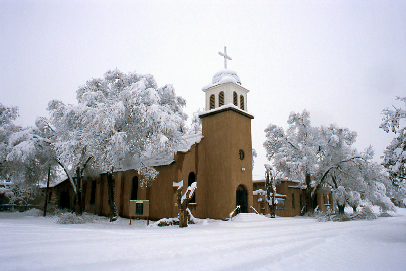 St. Joseph's Church During Snow Storm